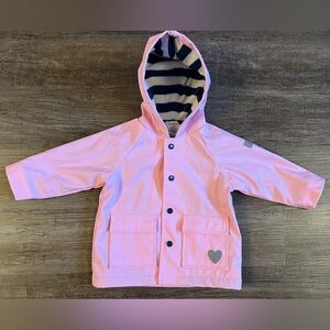 Hatley Raincoat Age 18 - 24‎ Month Pink Hooded With Heart EUC I5